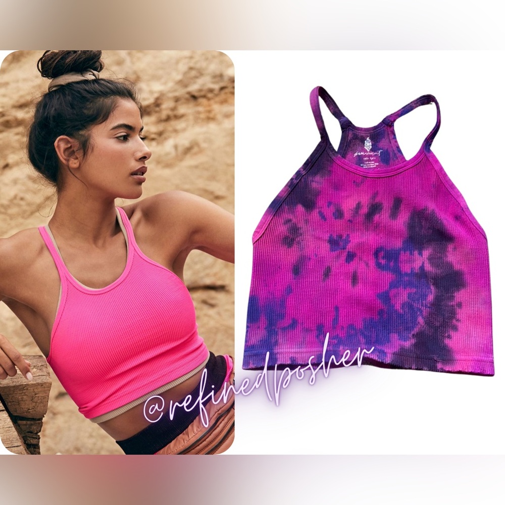 Free People Movement Happiness Runs Crop Top size XS/S NEW Malibu Tie Dye